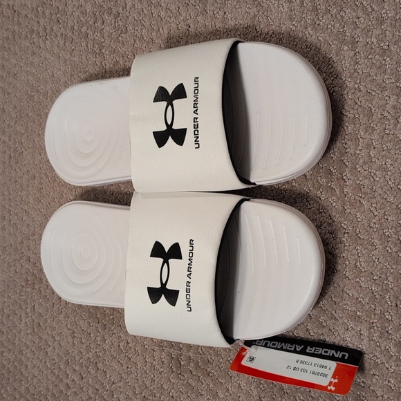 Under Armour UA White Slides in Men's  Sandals Sz 12 - Picture 1 of 4